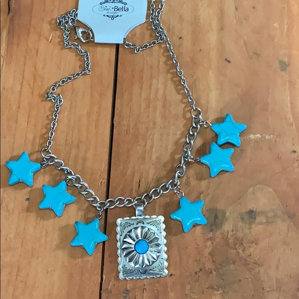 western turquoise star necklace